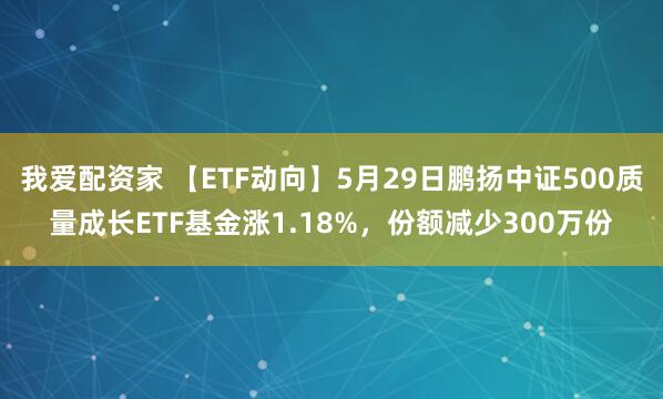 我爱配资家 【ETF动向】5月29日鹏扬中证500质量成长ETF基金涨1.18%，份额减少300万份