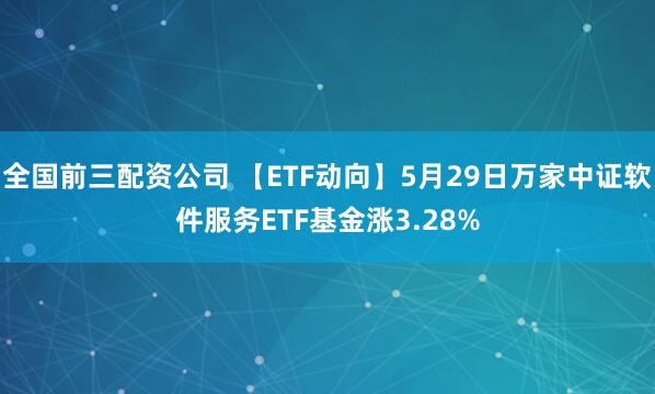 全国前三配资公司 【ETF动向】5月29日万家中证软件服务ETF基金涨3.28%