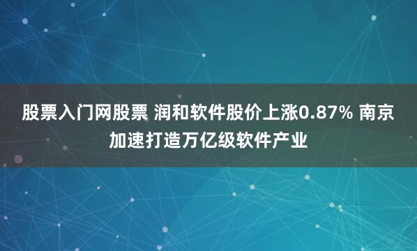 股票入门网股票 润和软件股价上涨0.87% 南京加速打造万亿级软件产业