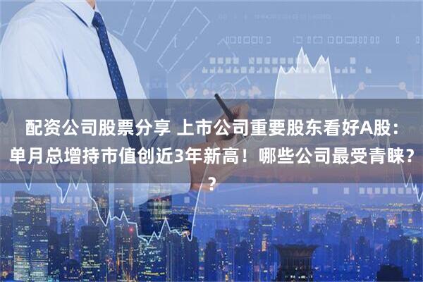 配资公司股票分享 上市公司重要股东看好A股：单月总增持市值创近3年新高！哪些公司最受青睐？