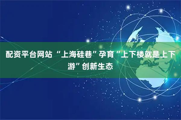 配资平台网站 “上海硅巷”孕育“上下楼就是上下游”创新生态